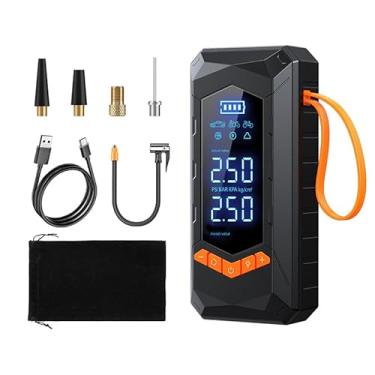 Imagem de FINYQBET Bomba de Ar Portátil - Compressor Digital 150 PSI, Bateria 20000mAh, Power Bank e Lanterna LED. Design Compacto, Resistente à Água e Parada Automática, Infla Pneus de Carro/Moto/Bike