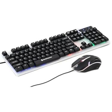 Imagem de Gamer Teclado Mecânico Gamer com LED RGB + Mouse com Fio USB Teclas Antighosting Alta Performance para Jogos PC Notebook Ergonomia e Durabilidade (Preto)