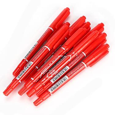 Imagem de Pens de Marcadores, Simples e Elegante Aparece, Ampla Gama de Aplicações, Tinta Secagem Rápida, 10pcs Chinchilla Walless Colort Vest Dual Coloring Cans Marker para Caligrafia (Vermelho)