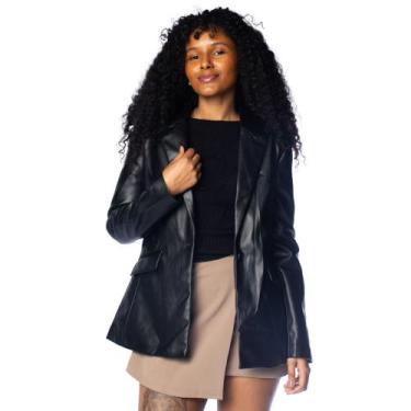 Imagem de Blazer Feminino Facinelli Revestido Preto, Preto, M