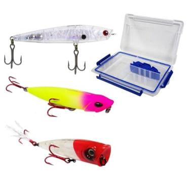 Imagem de Marine Sports, Super Kit Iscas Artificiais Marine Sports Animal Pro Slider Vulcan Superficie + Estojo Cor:Kit 2