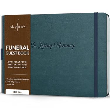 Imagem de Skyline Livro de visitas funerárias para memorial e serviços funerários – In Loving Memory Livro de login de convidado para funerais – 738 entradas de convidados com nome e endereço, 129 páginas, capa