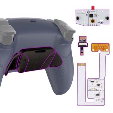 Imagem de eXtremeRate Kit De Remapeamento Real Metal Buttons Rmb Rise4 V3 Para Controle Ps5 Bdm-030 040 050, Revestimento Inferior Emborrachado Em Prata Esterlina Redesenhado, Conjunto 4 Pás Traseiras
