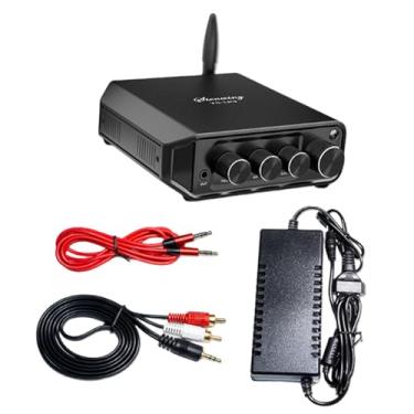 Imagem de KiBcsLic Amplificador de potência, amplificador estéreo, entrada USB AUX, de áudio de dois canais de alta fidelidade classe D para de home theater