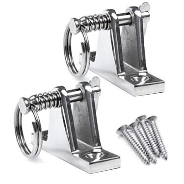 Imagem de Marinebaby 2 dobradiças de convés superior bimini com pino e anel, aço inoxidável 316 bimini superior 90°