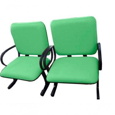 Imagem de 02 Cadeiras Para Escritório Para Obesos Até 250kg Verde - DESIGN OFFIC