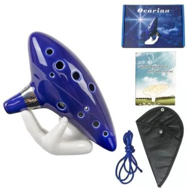 Imagem de Ocarina Flauta Alto C azul com 12 buracos, The Legend Ocarina of Time,