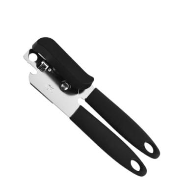 Imagem de Abridor Lata Garrafa Profissional Aço Inox com Manivela (Preto)