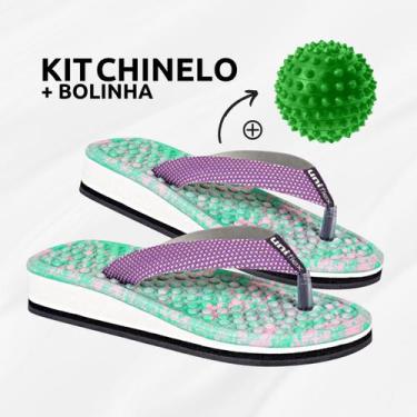 Imagem de Kit Chinelo Ortopedica P/Esporão + Bolinha Massageadora - Uniflex, 39/