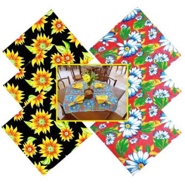 Imagem de Kit Toalhas de Mesa Tecido Chita Floral 70x70 Festa Junina Country Havaiana Piquenique Decoração - 6 Unidades Sortidas