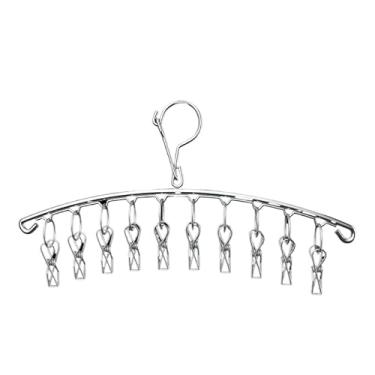 Imagem de Varal dobrável de aço inoxidável com 40 ganchos, lingerie, roupa interior(Varal com 10 clipes)