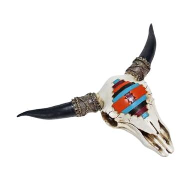 Imagem de Ｂｅｓｇａ Decoração de parede com cabeça de vaca artificial, estatueta de escultura de parede, cabeça de boi falsa para decoração de quarto e