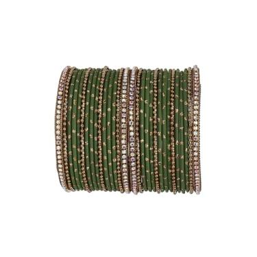 Imagem de RIANGI Pulseiras indianas femininas - Conjunto de 30 peças de joias indianas de Bollywood para mulheres, pulseiras de metal, XL-Circ 8.6 in-Indian Size 2.12-Dia 2.7 in, Metal, Sem Pedra Preciosa