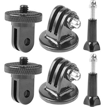 Imagem de ChromLives Adaptador de montagem de câmera de 1/10.2 cm-20 para GoPro Hero 11 10 9 8 7 5 6 4 3 3+ 3 2 1, câmeras de ação e acessórios com adaptador de tripé e parafusos de polegar longos