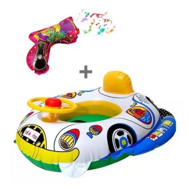 Imagem de Boia Carrinho Volante Baby Infantil Brinquedo Piscina Menino Bexiga Bo
