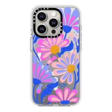 Imagem de CASETiFY Capa transparente para iPhone 15 Pro [não amarela/2 m. Proteção contra quedas de grau militar/compatível com Magsafe] - Margarida mística - Transparente