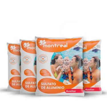 Imagem de Kit 4 Sulfato Alumínio Decantador Piscina Floculada Limpeza 2 Kg Montr