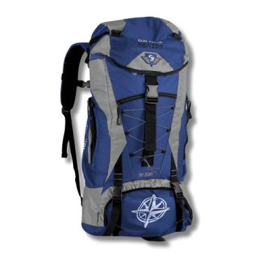 Imagem de Mochila Camping E Trekking 55 Litros Reforçada Trilhas, Azul