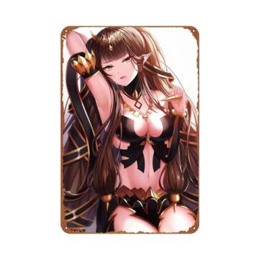 Imagem de Anime Menina Biquíni Metal Poster Sexy Arte Da Parede Decoração Para C