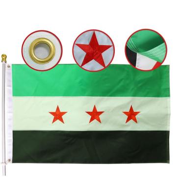 Imagem de Bandeira da República Central da Síria 90x150cm bordada ao ar livre