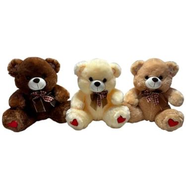 Imagem de Urso De Pelucia Com Laço E Coracao Fofo Namorados Presente - 33cm