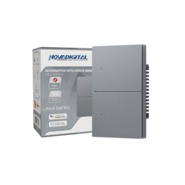 Imagem de Interruptor Inteligente Zigbee 2 Botões Linha Safira Novadigital