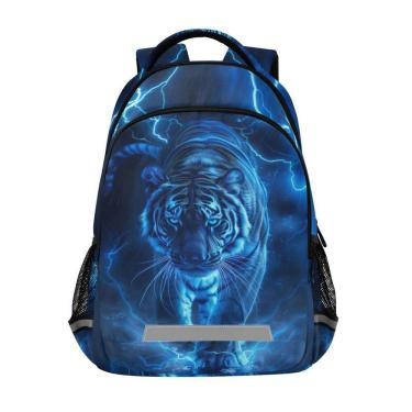 Imagem de Mochila WEVIBOFU Blue White Tiger Lightning para crianças de 6 a 12 anos