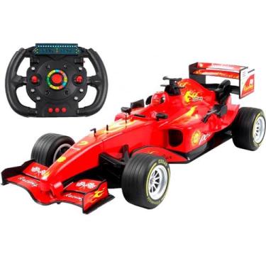 Imagem de Carrinho Corrida Simulador Controle 2.4Ghz de Volante Som Luz Neblina 