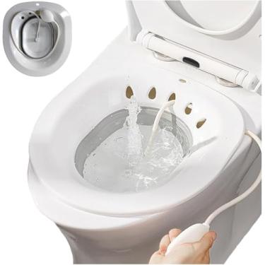 Imagem de Bacia Banho de Assento Adulto, Para Banho de Assento Higiene Íntima Hemorroidas, Design Dobrável, Bacia Bidê Portátil para Banho de Assento