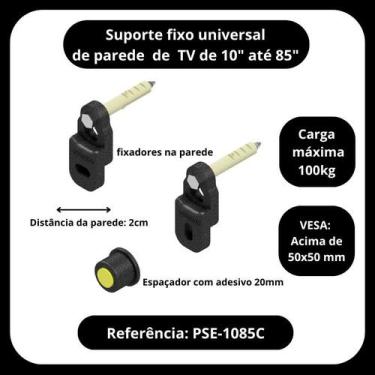Imagem de Suporte fixo universal de parede para tv tela de 10 a 85 polegadas - A