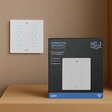Imagem de Avant Neo Interruptor Inteligente Wi-Fi Branco 8 Botões 2.4 GHz Smart Touch Bivolt Compatível com Alexa, Google Home, Tuya Neutro Paralelo Virtual