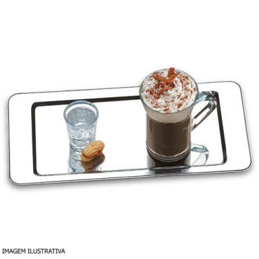 Imagem de Bandeja para Servir Átina Brinox 32x15,5 cm em Aço Inox, Prata