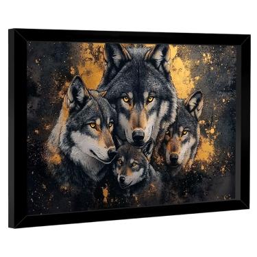 Imagem de Quadro Decorativo Família de Lobos