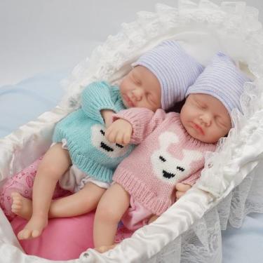 Imagem de Boneca Reborn Miaio 12 Twins Micro Preemie Full Silicone