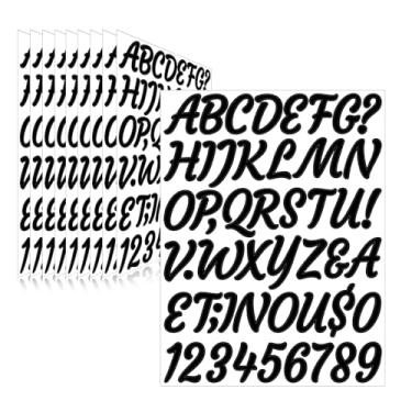 Imagem de Llewyn 510 peças de adesivos de letras de 10 folhas, adesivos autoadesivos à prova d'água para caixa de correio, decalques de alfabeto para bricolage, quadro de avisos, janela, porta, sinal, bicicleta