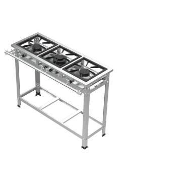 Imagem de Fogão Industrial 3 Bocas 30x30 P5 Inox Leona 