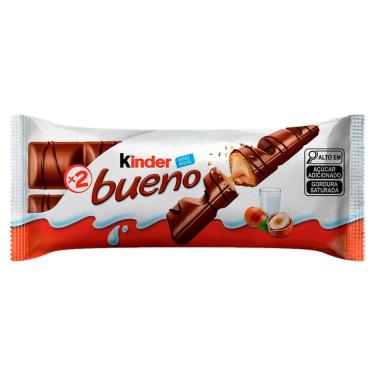 Imagem de Chocolate Kinder Bueno Wafer com Recheio de Leite e Avelãs 43g com 2 Unidades de 21,5g Cada
