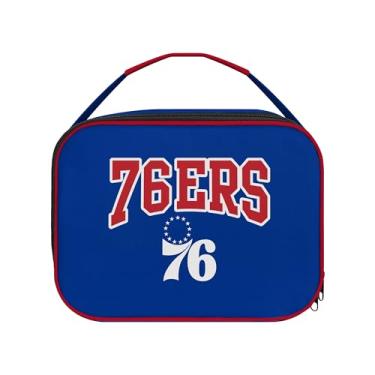 Imagem de FOCO NBA Unissex Adulto Oficialmente Licenciado Wordmark Team Color Big Logo Basketball Zip Closure 7L Lunch Bag - Philadelphia 76ers