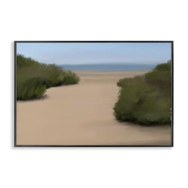 Imagem de Stupell Industries Design de arte giclée emoldurado preto Long Beach Path por Matthew Piotrowicz, 12 x 18