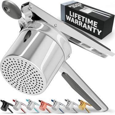 Imagem de Priority Chef Prioritychef Grande Espremedor de Batatas de 15 Onças, Espremedor de Batatas de Aço Inoxidável Resistente e Ferramenta de Cozinha Espremedor, Utensílio de Cozinha para Prensar e Amassar