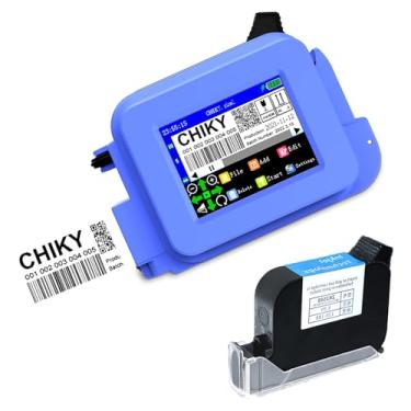 Imagem de CHIKYTECH Impressora a jato de tinta portátil, altura de impressão de 12,7 mm para impressão de imagem de código QR com código de barras em qualquer superfície (cartucho de tinta)