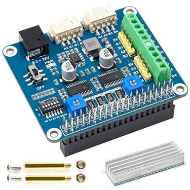 Imagem de waveshare HRB8825 Chapéu de motor de passo para Raspberry Pi e Jetson Nano, aciona dois motores de passo, até 1/32 Usuário de microstepping para máquina de escultura de impressora 3D braço mecânico