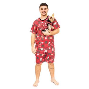 Imagem de Tal Pai Tal Pet Pijama Masculino Curto e Roupa Pet Natal Magic - Alegr