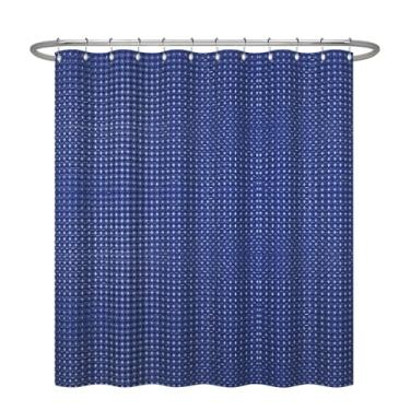 Imagem de ggaimwf Cortina de chuveiro de cor sólida de 182 x 182 cm para banheiro, waffle, banheiro, resistente à água, cortina de box de chuveiro com ganchos de metal