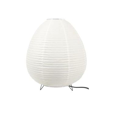 Imagem de Henjjras Candeeiro de mesa em forma de ovo de 29 cm, lanterna de papel chinês, abajur de papel de cabeceira, lâmpada de decoração de festival (branca)