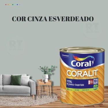Imagem de Esmalte Sintético Base Água Coral Coralit 800ml Cor Cinza Brilhante p/