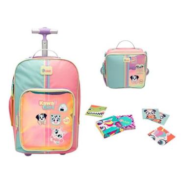 Imagem de Kit Mochila Color Block Menina + Lancheira Color Block Puket