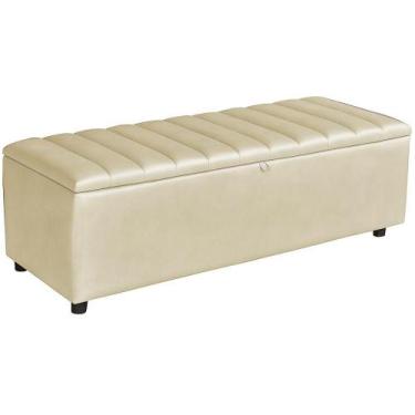 Imagem de Baú Recamier Paris Couro Pérola 140 cm - TNA Decor