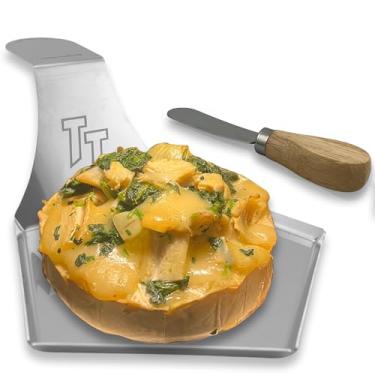 Imagem de Turbo Trusser Travessa de queijo brie com faca de servir, fumo facilmente queijo brie I perfeita para defumar, grelhar e forno, pode ir à lava-louças I Made in USA I 1 bandeja