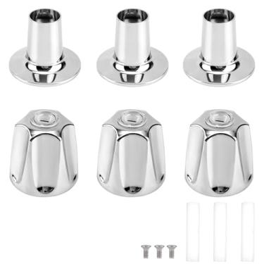 Imagem de 3 Peças Kit Puxador Chuveiro Substituição, Puxadores Banheira Liga Zinco Prateado Conectores Base Parafusos Kit Torneira Banheira Compatível com Price/Pfister Verve Puxador Chuveiro